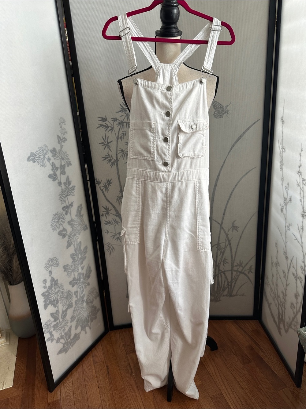 Blank NYC White Denim Bib Overalls Jumpsuit
